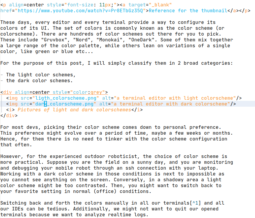 a terminal editor with light colorscheme